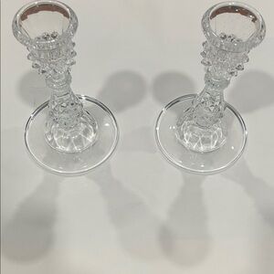 Elegant Clear Glass Candle Holders